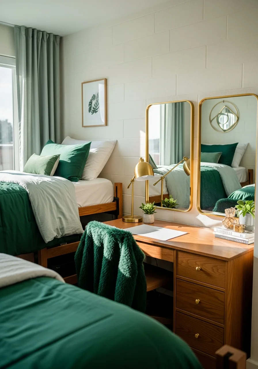 13. Green and Gold Decor