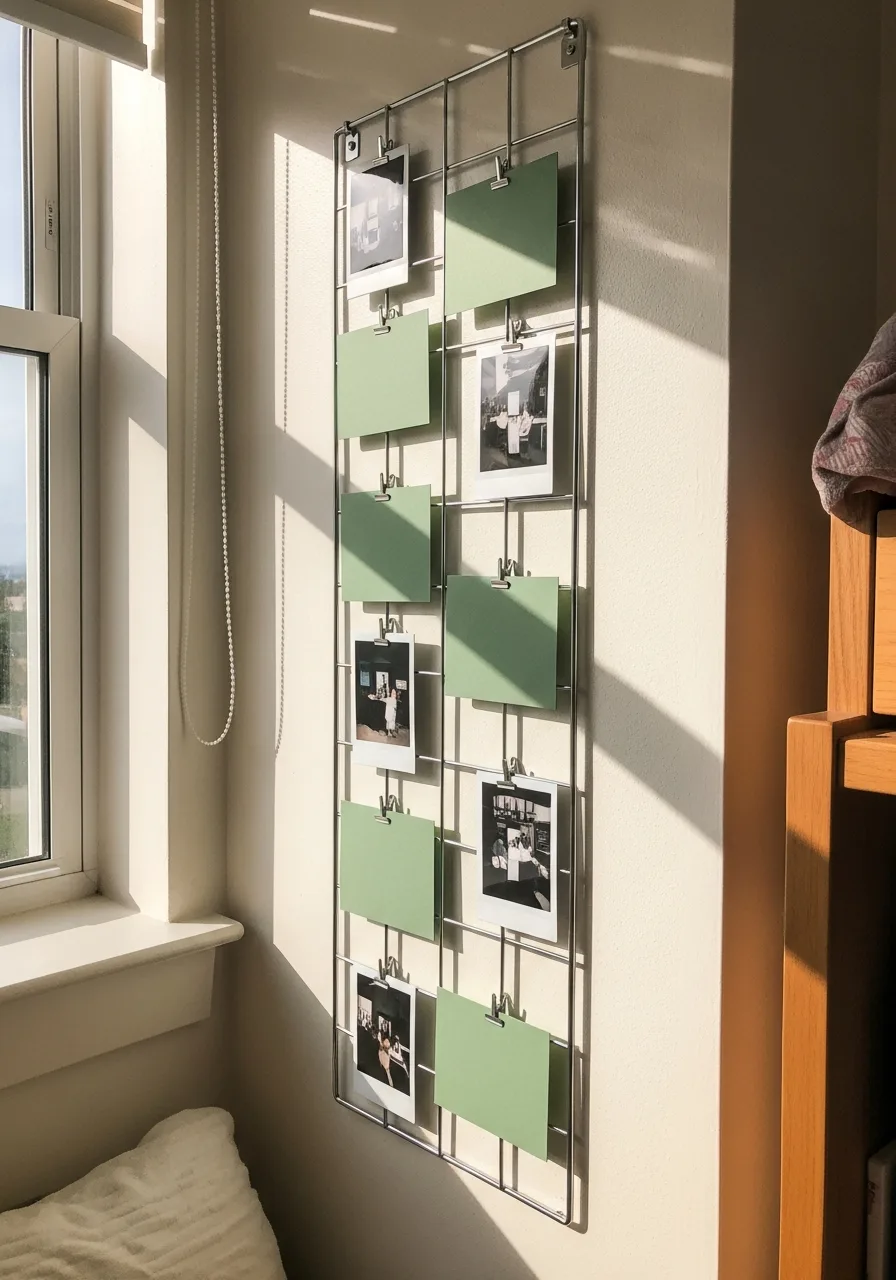 19. Green Wall Grid Decor