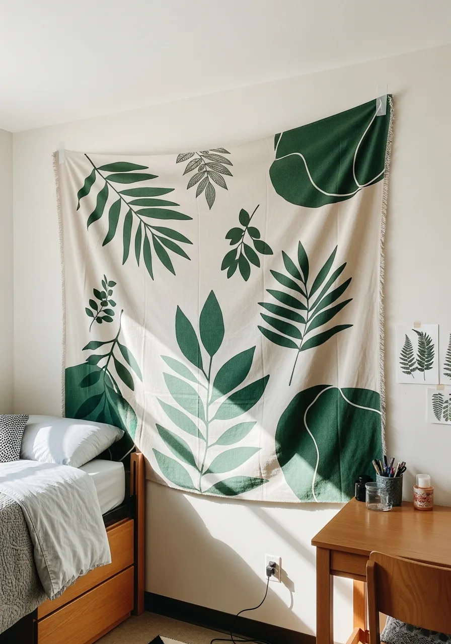 20. Green Tapestry Wall Decor