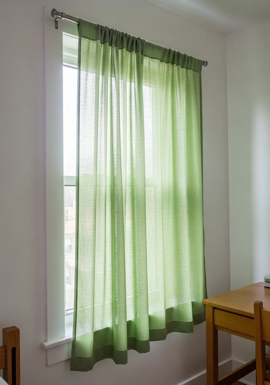 29. Green Dorm Curtains