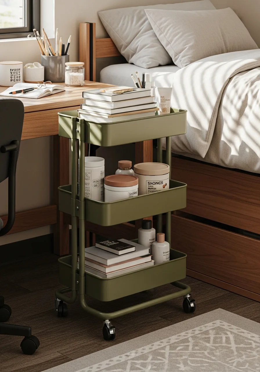 31. Olive Green Utility Cart
