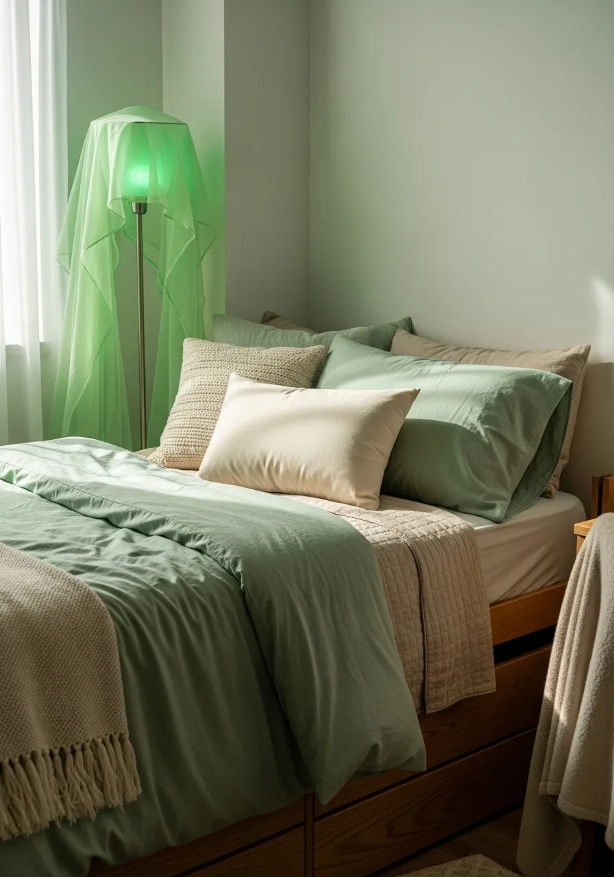 5. Light Green Dorm Aesthetic