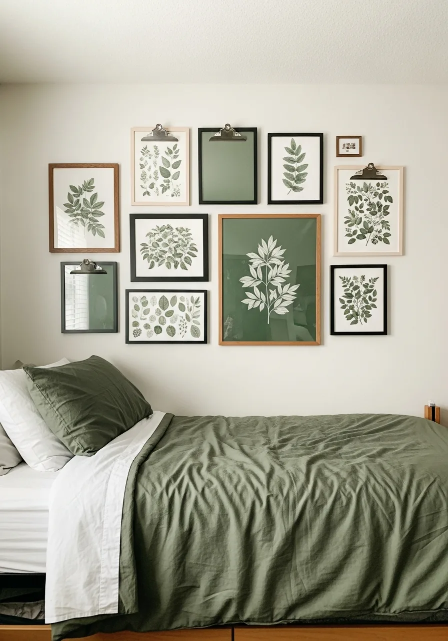 8. Green Dorm Gallery Wall