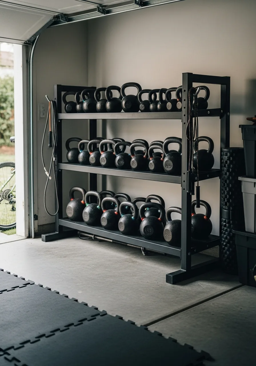 27. Kettlebell Storage Shelf