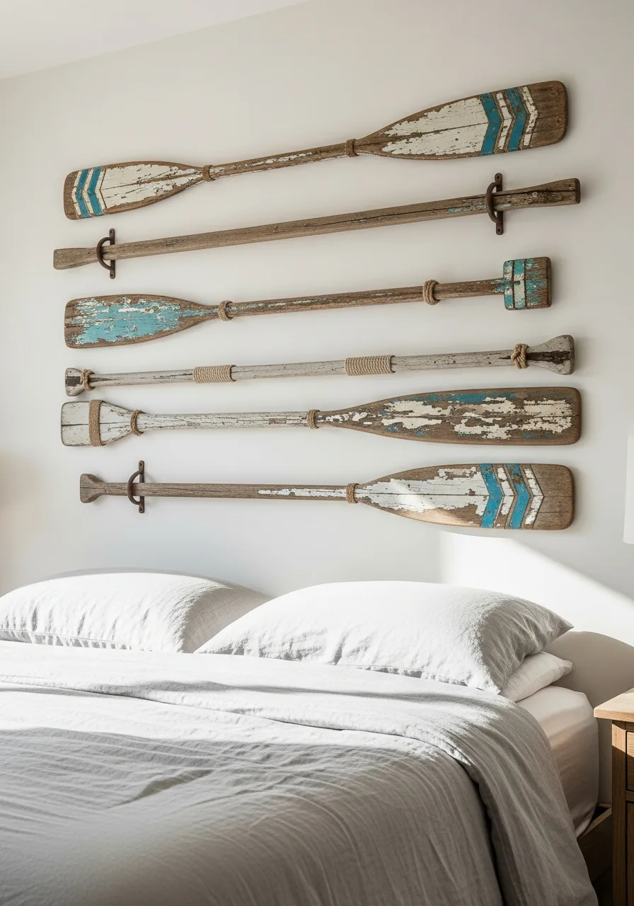 10. Vintage Oar Wall Decor