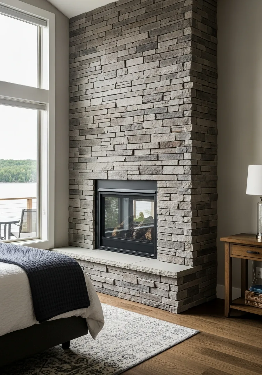 18. Stone Veneer Fireplace Surrounds