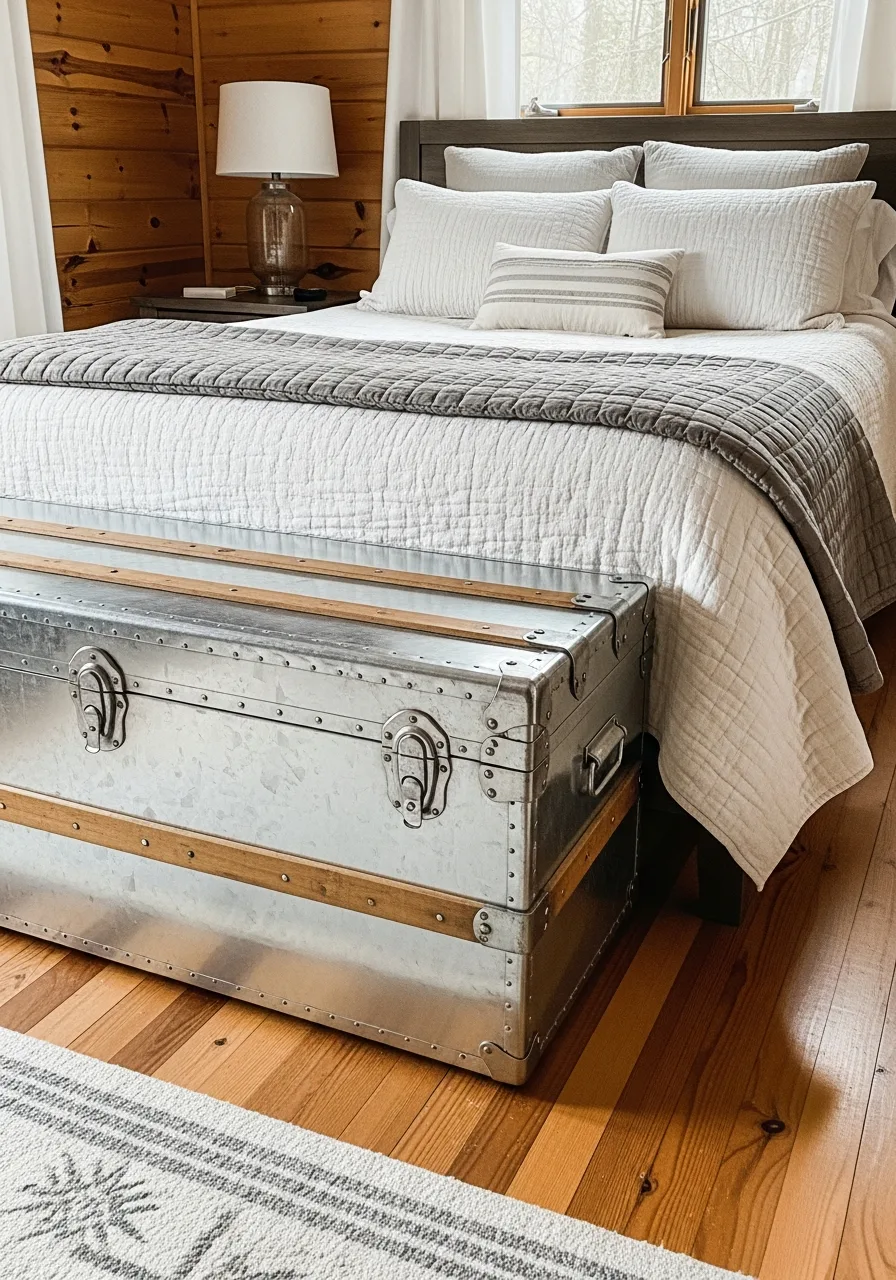 22. Galvanized Metal Storage Trunks