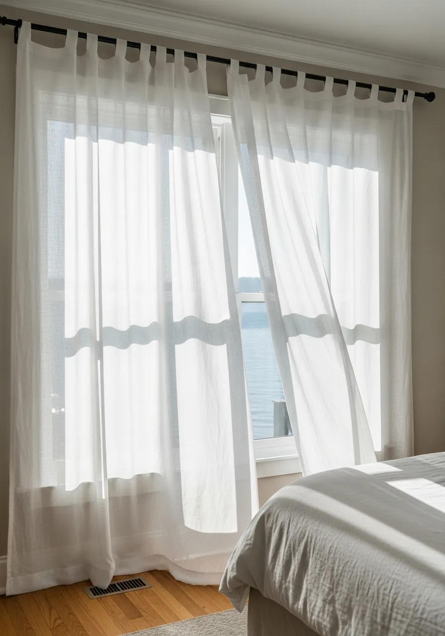 9. Sheer White Linen Curtains