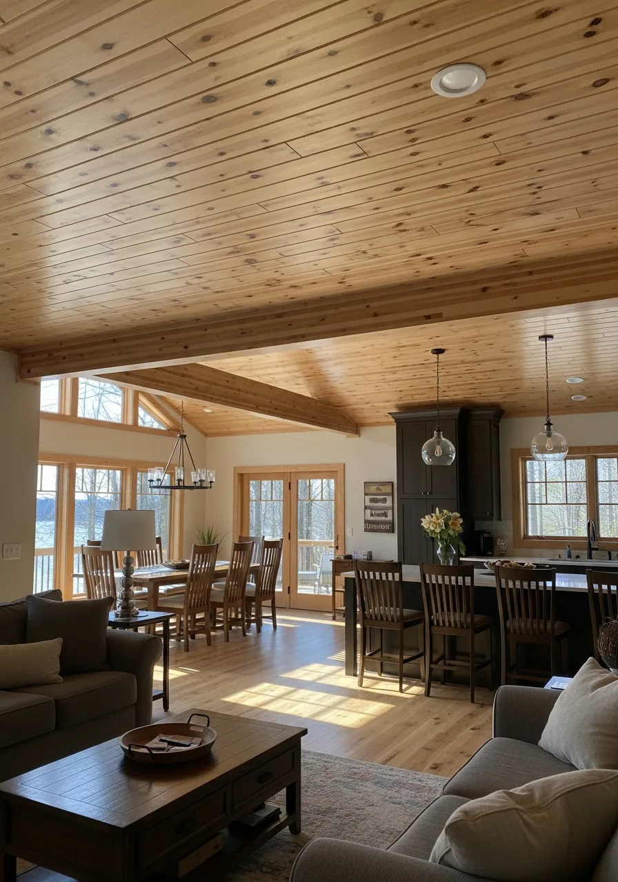 10. Light Wood Ceiling Planks