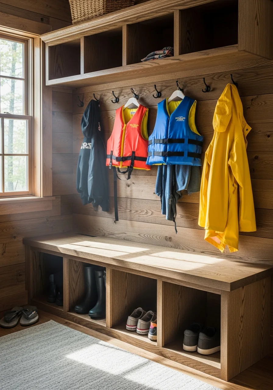 29. Mudroom Bench with Cubbies