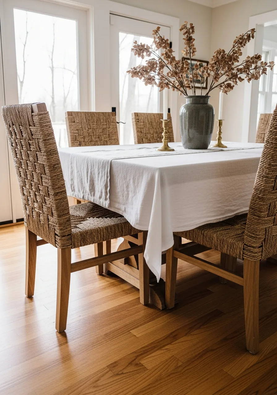 31. Woven Rush Side Chairs