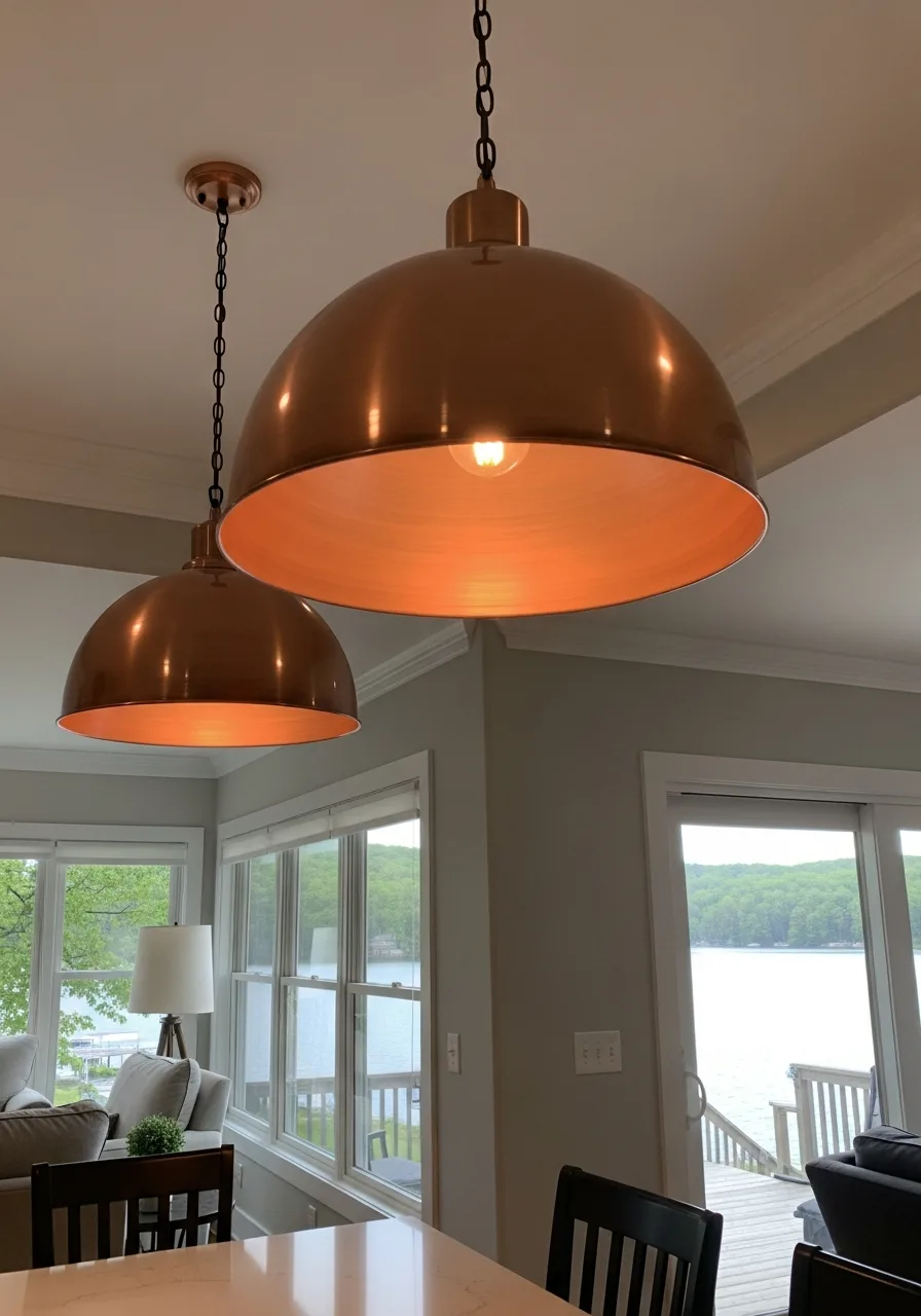 32. Copper Dome Pendant Lights