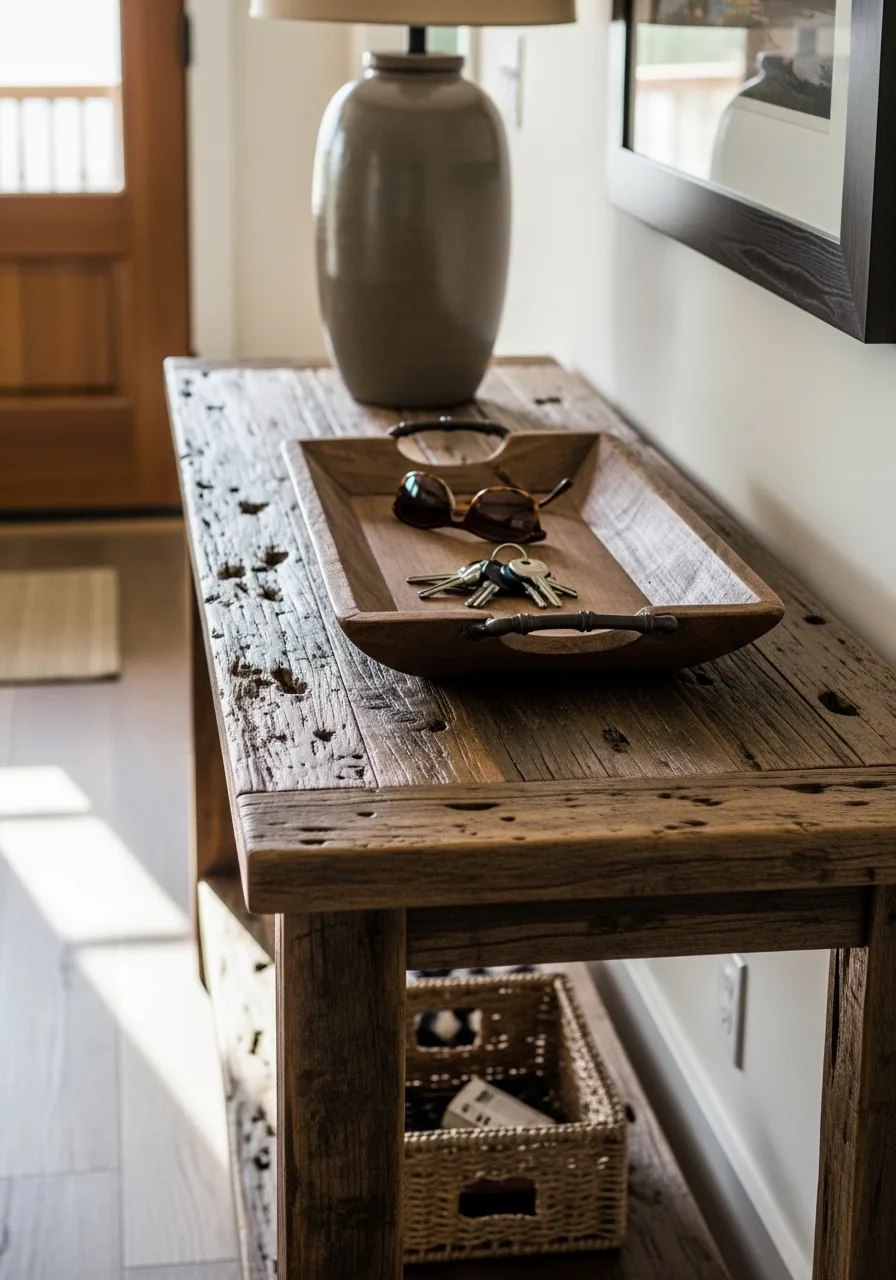 34. Reclaimed Wood Console Tables