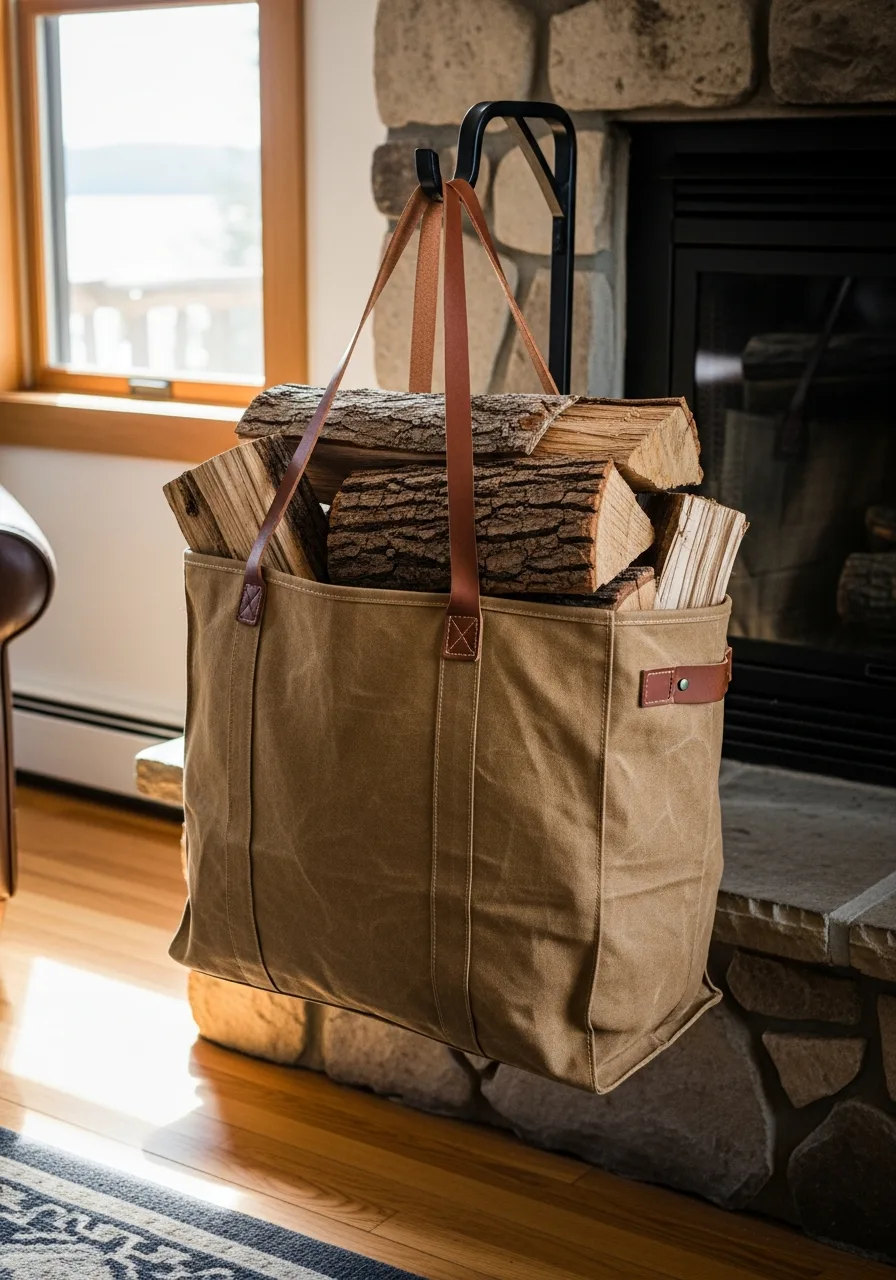 38. Canvas Log Carrier Bags