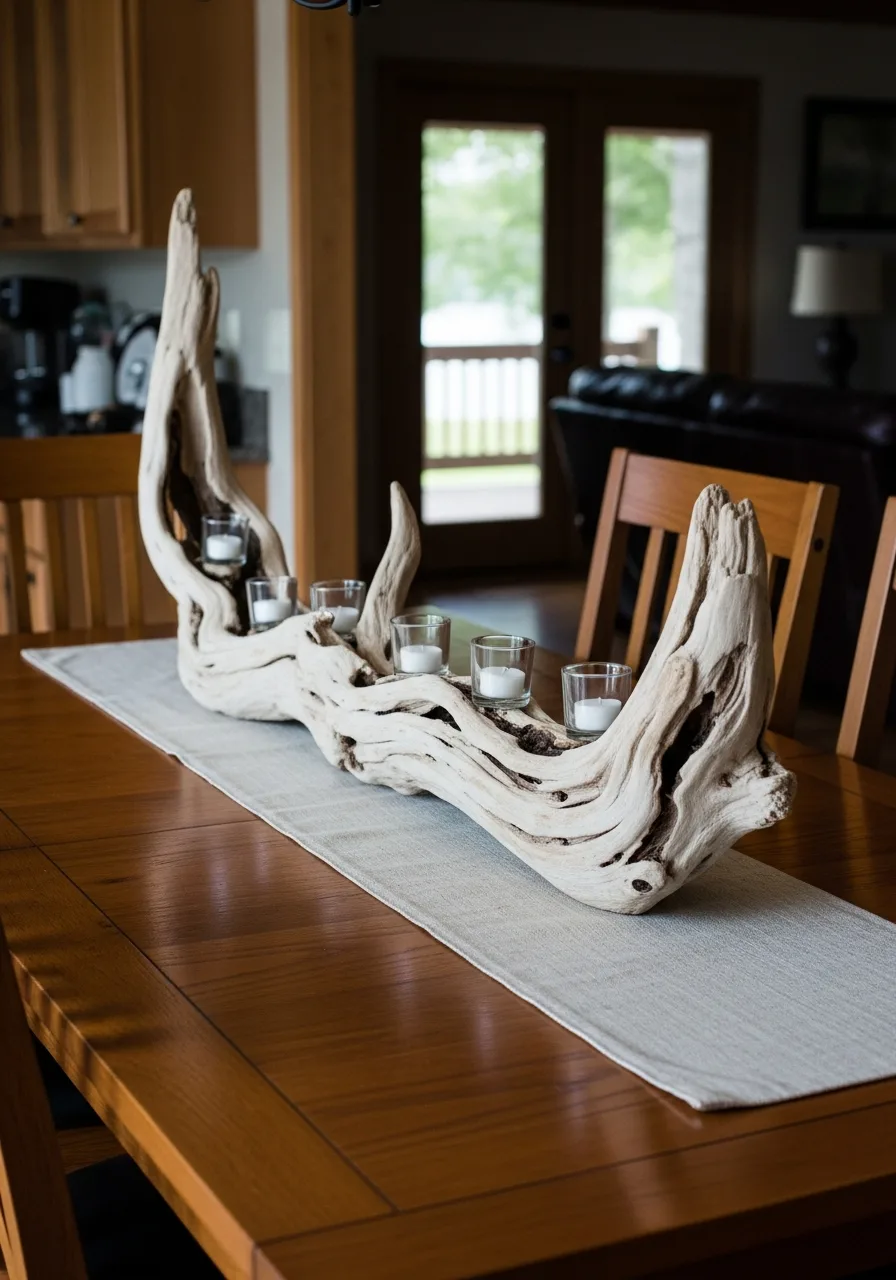 4. Organic Driftwood Centerpieces