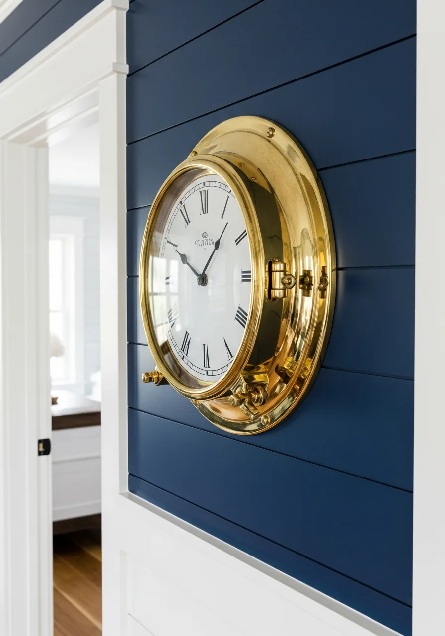 44. Solid Brass Port Hole Clock