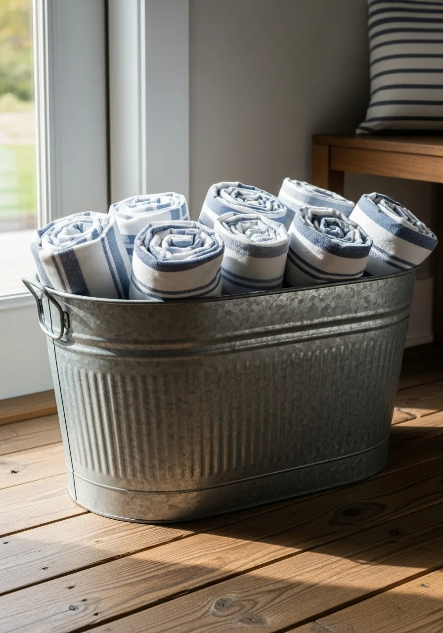 6. Galvanized Metal Storage Tubs