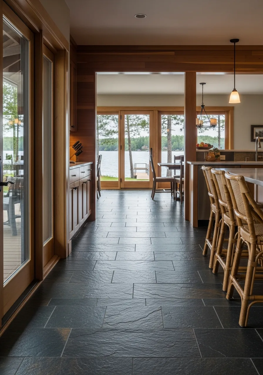 15. Durable Slate Flooring