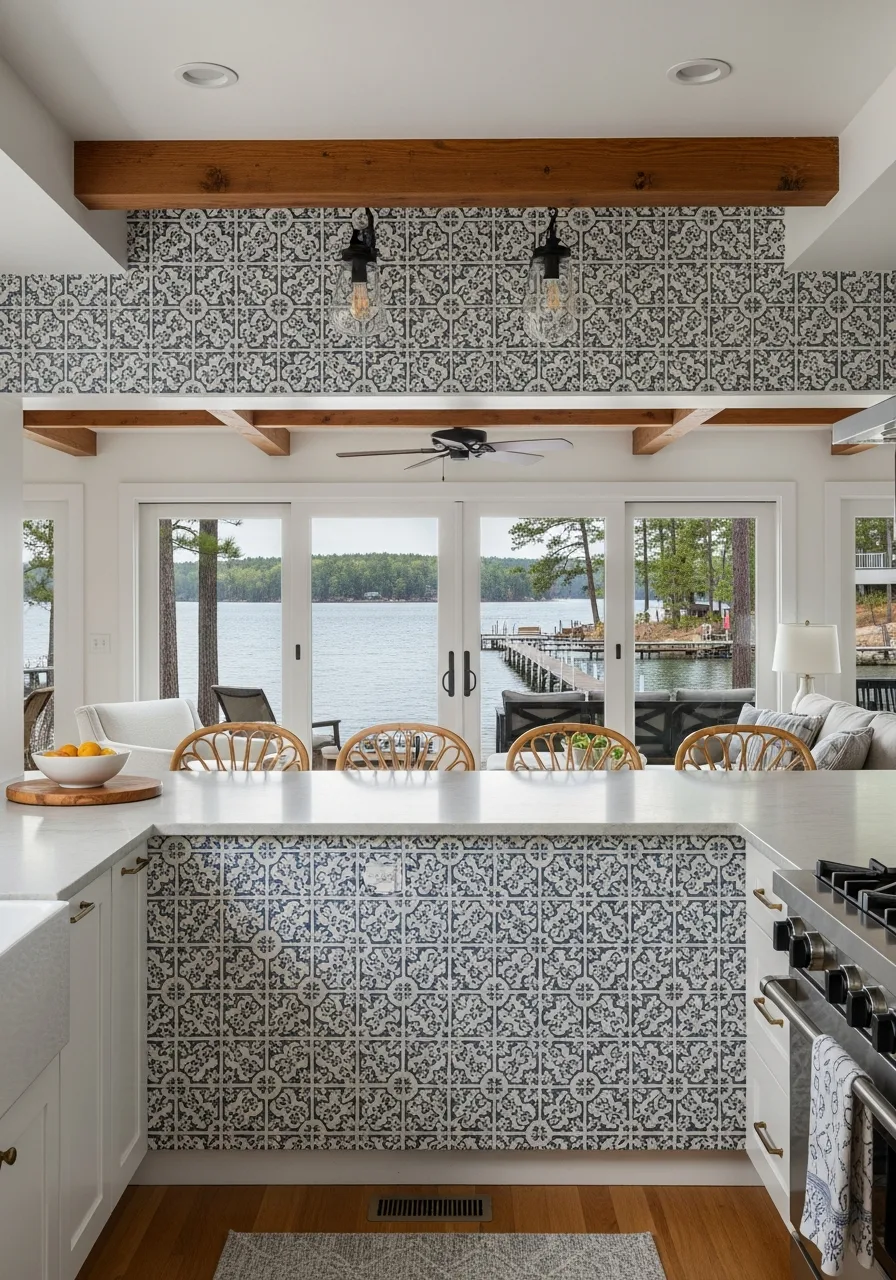 16. Blue and White Patterned Tiles