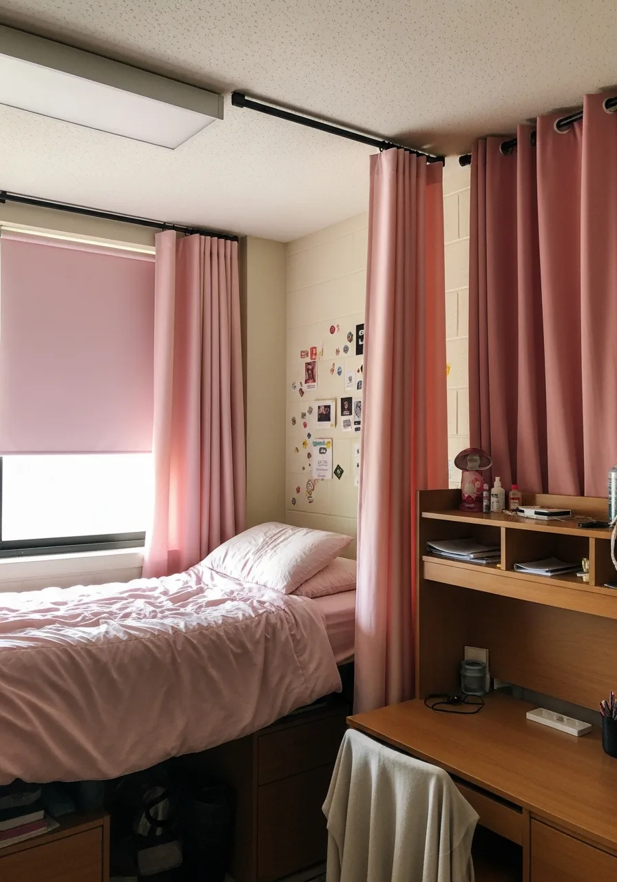 13. Soft Pink Blackout Curtains