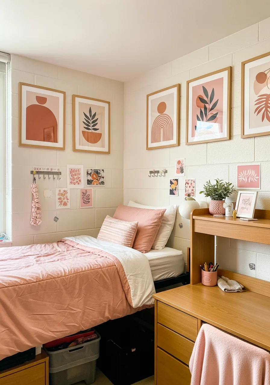 15. Terracotta and Pink Wall Art