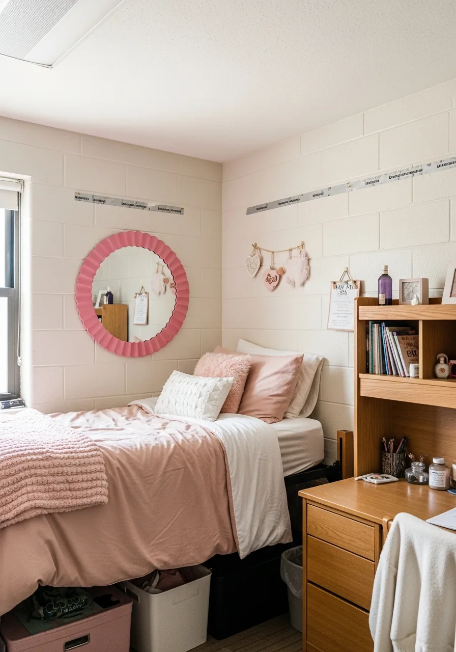 17. Pink Scalloped Wall Mirror