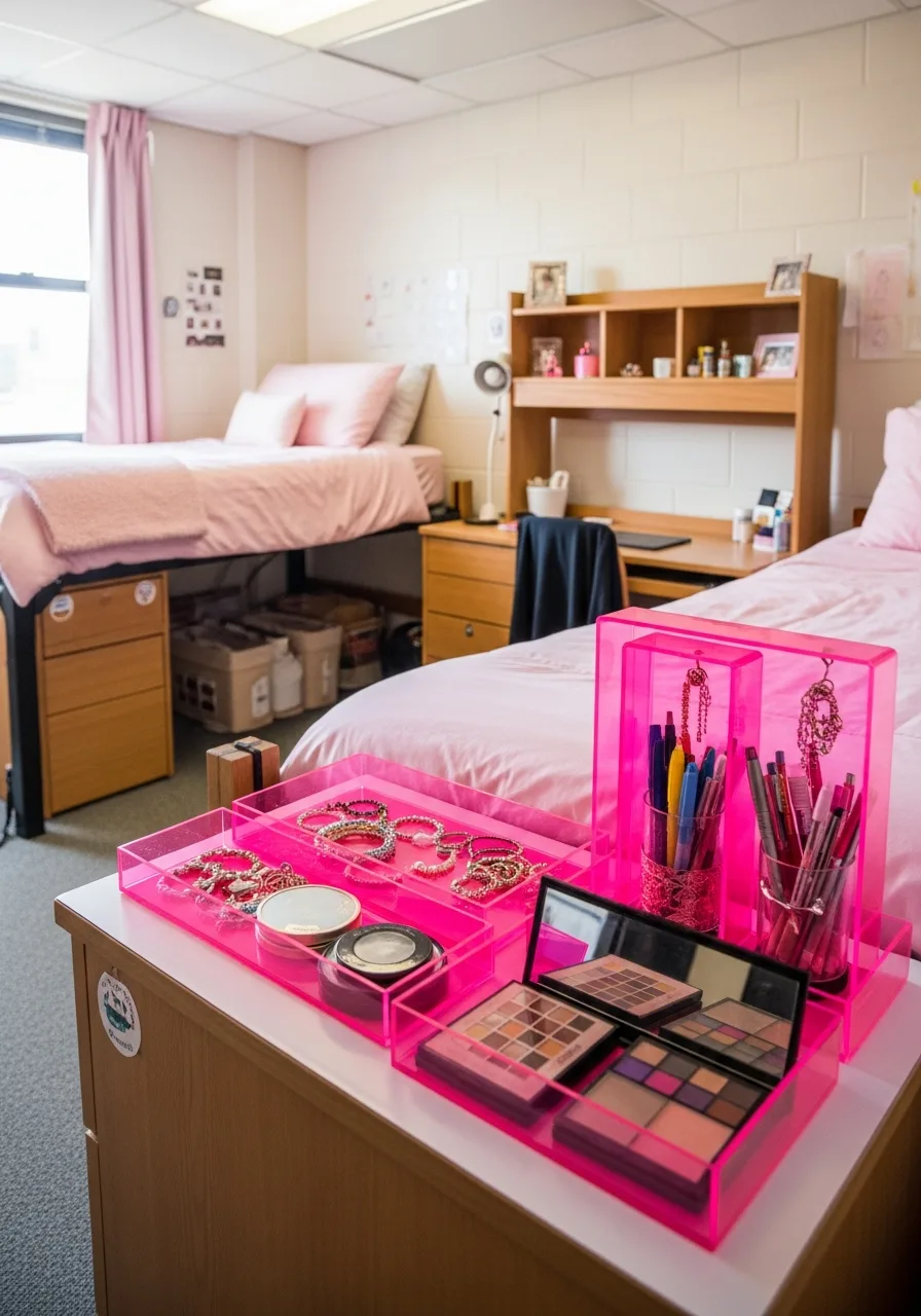 18. Hot Pink Acrylic Trays
