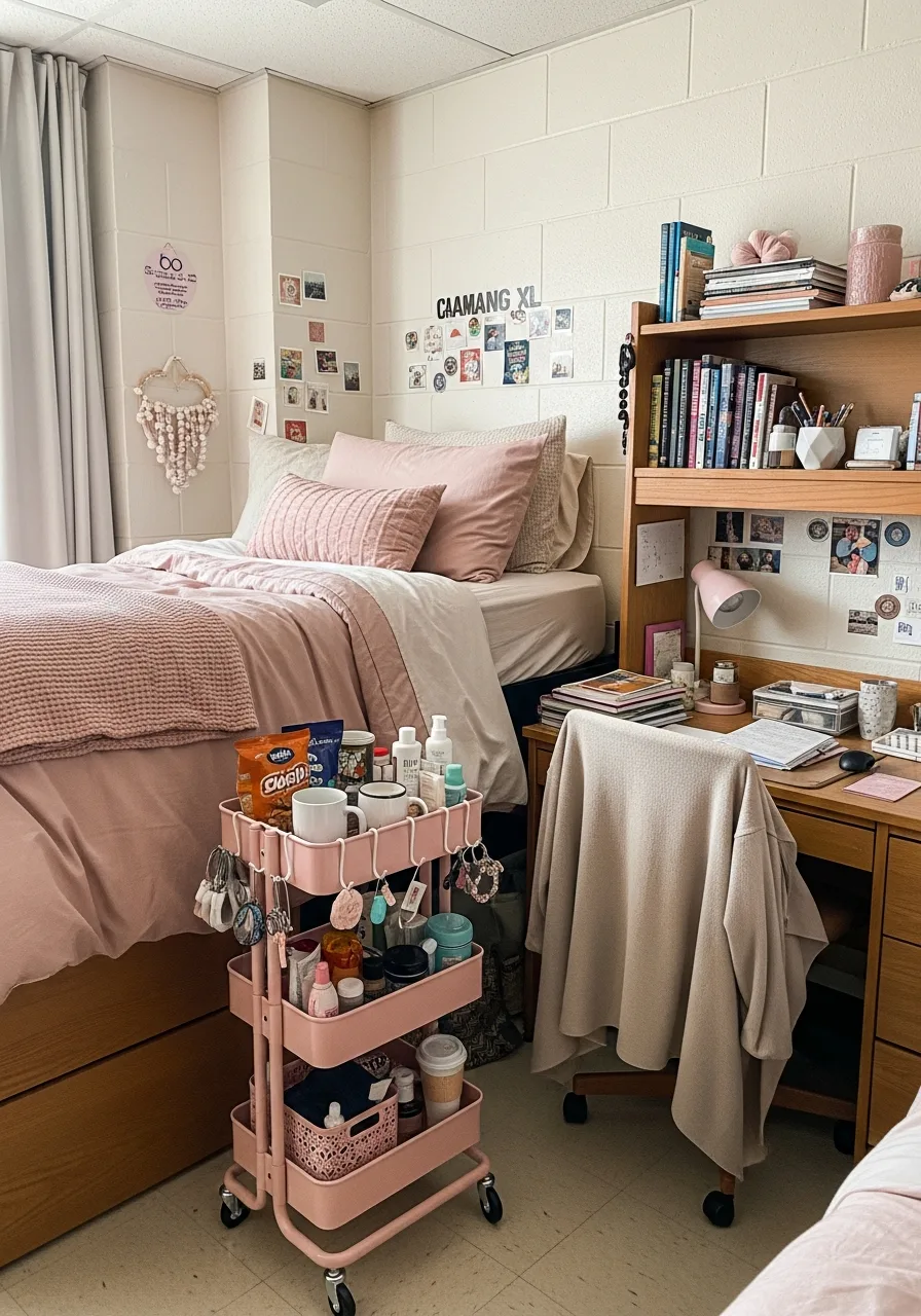 23. Pink Tiered Utility Cart