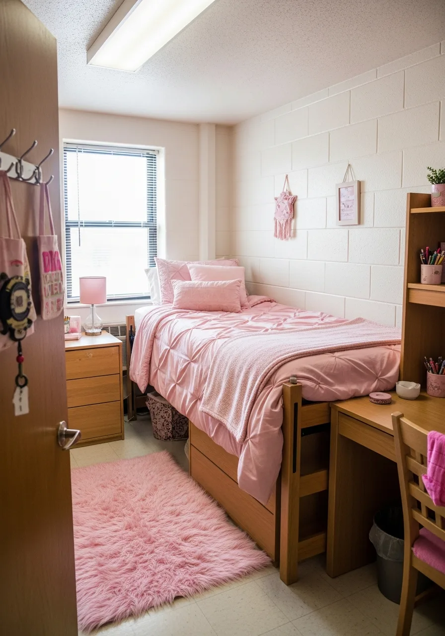 25. Pink Faux Fur Rug