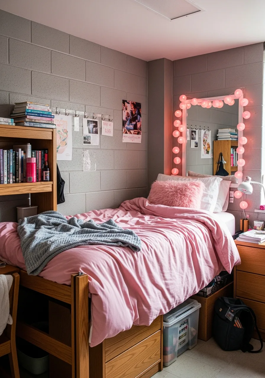 38. Pink Frosted Globe Lights