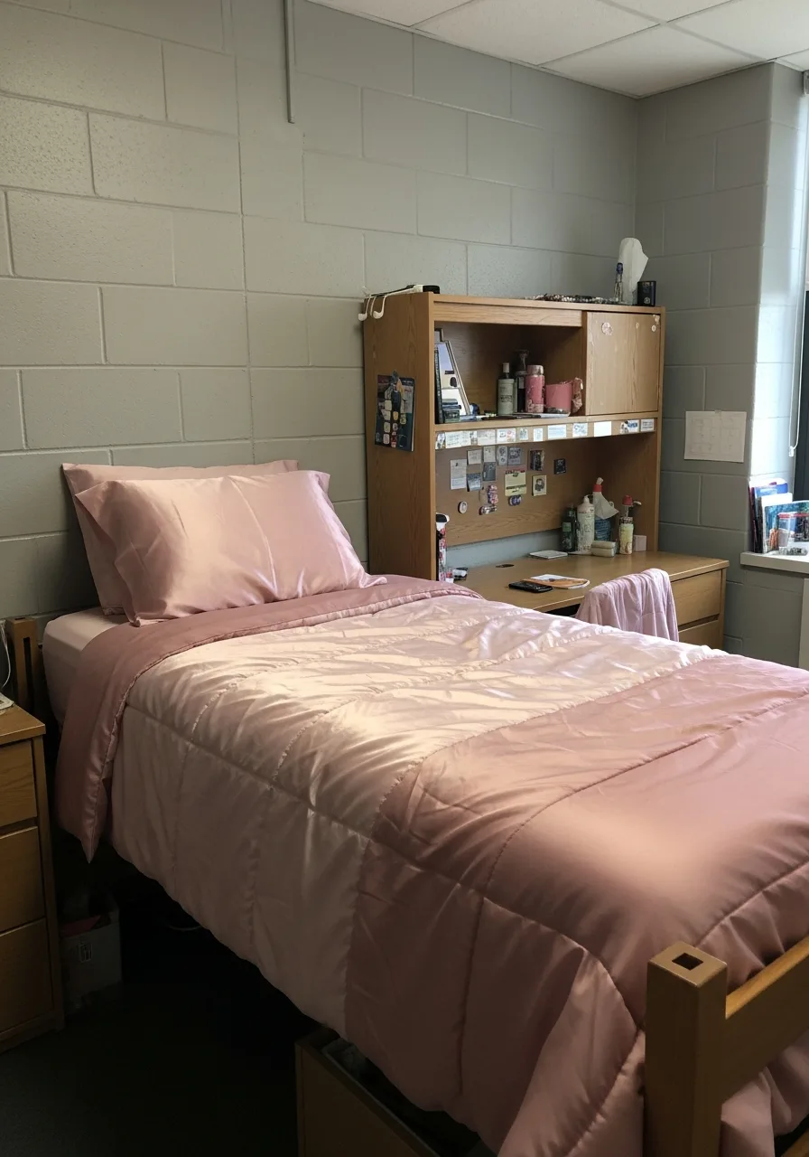 39. Pink Satin Pillowcase Set