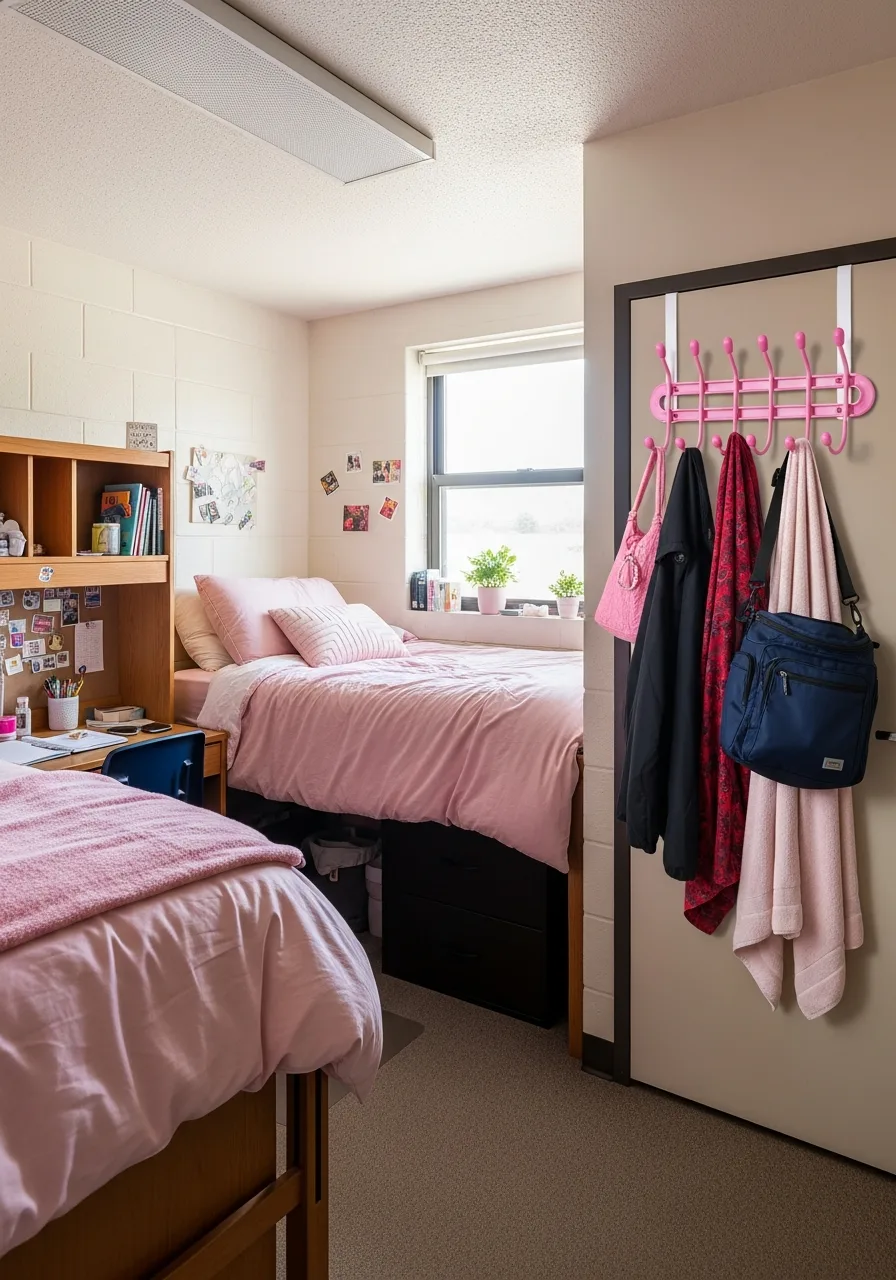 45. Pink Over Door Hooks