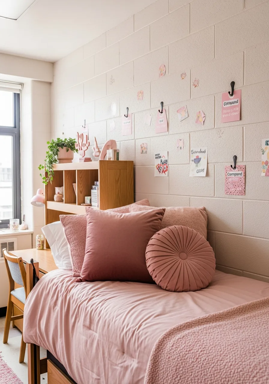 6. Dusty Rose Throw Pillows