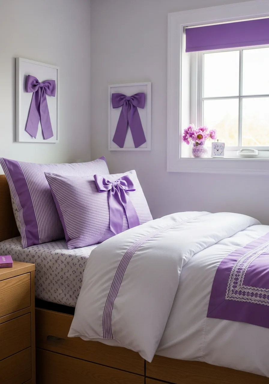 10. Purple Preppy Dorm Room