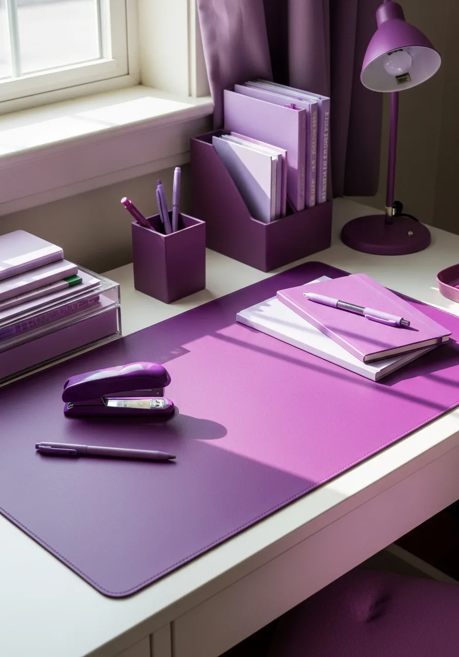 11. Purple Desk Decor