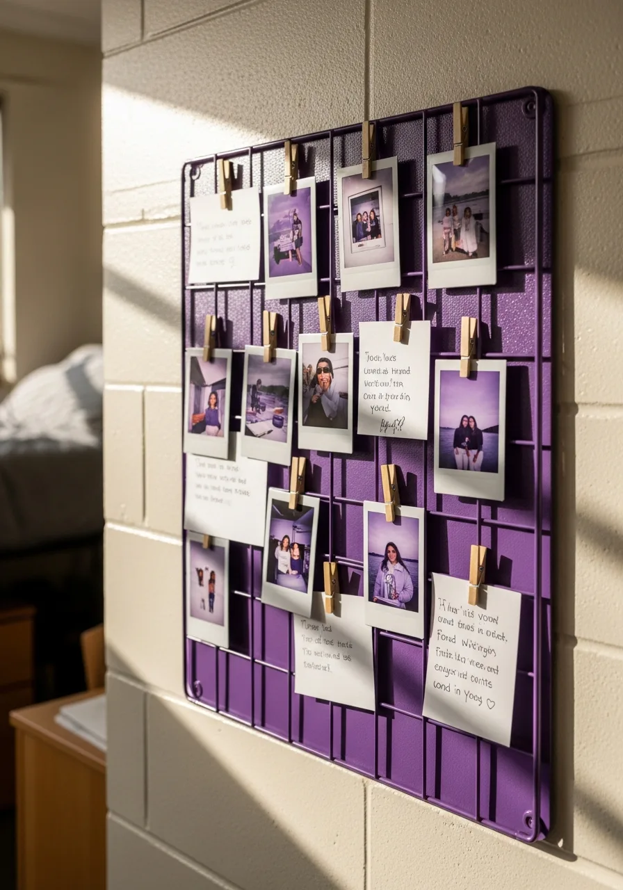 25. Purple Wall Grid Decor