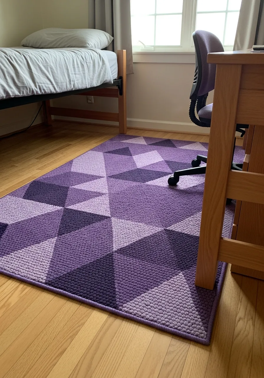 34. Purple Geometric Area Rug
