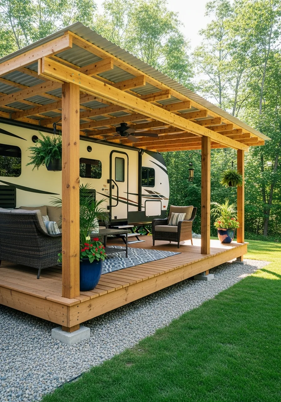 17. RV Shelter With Covered Porch