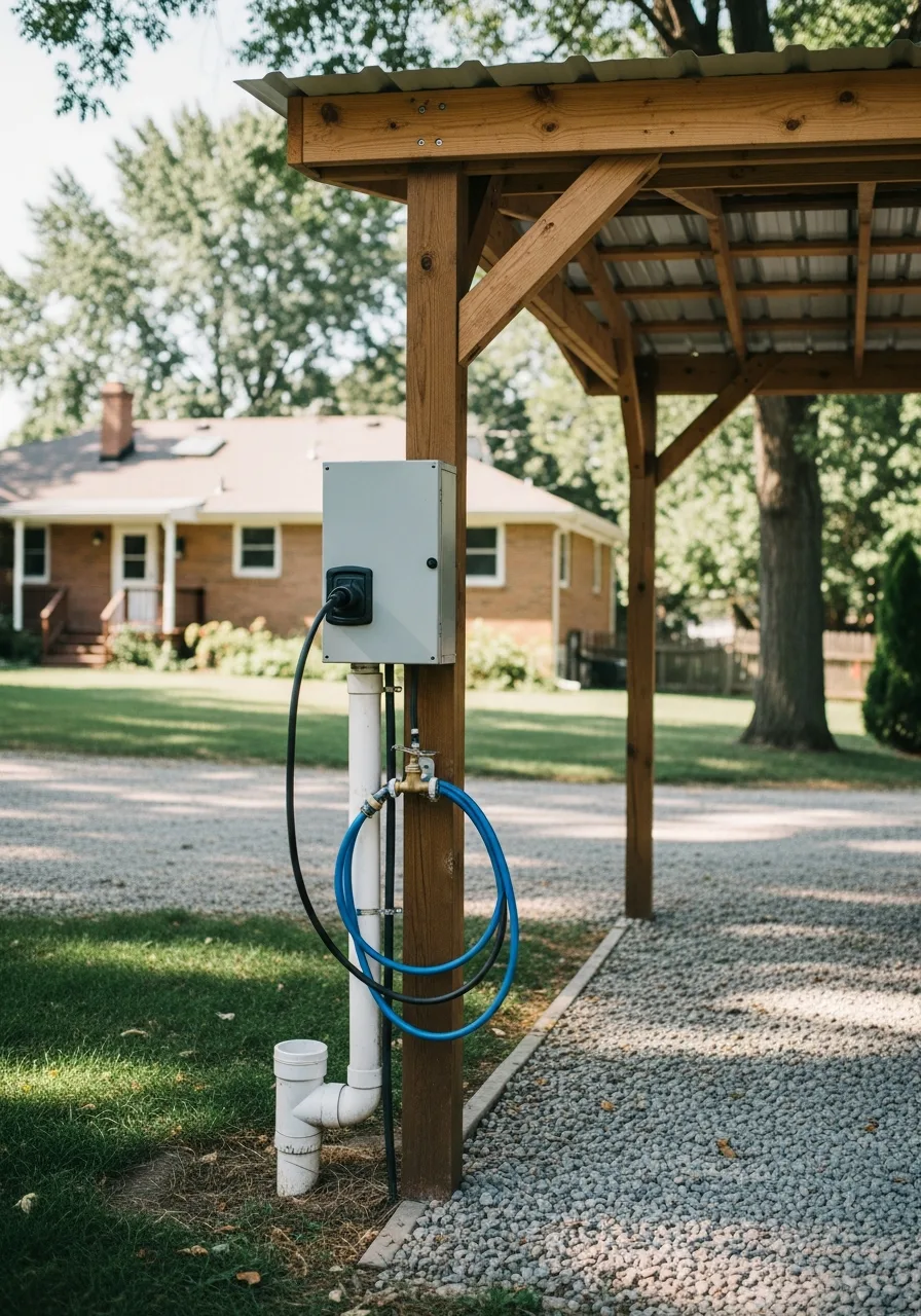 27. RV Shelter With Utility Hookups