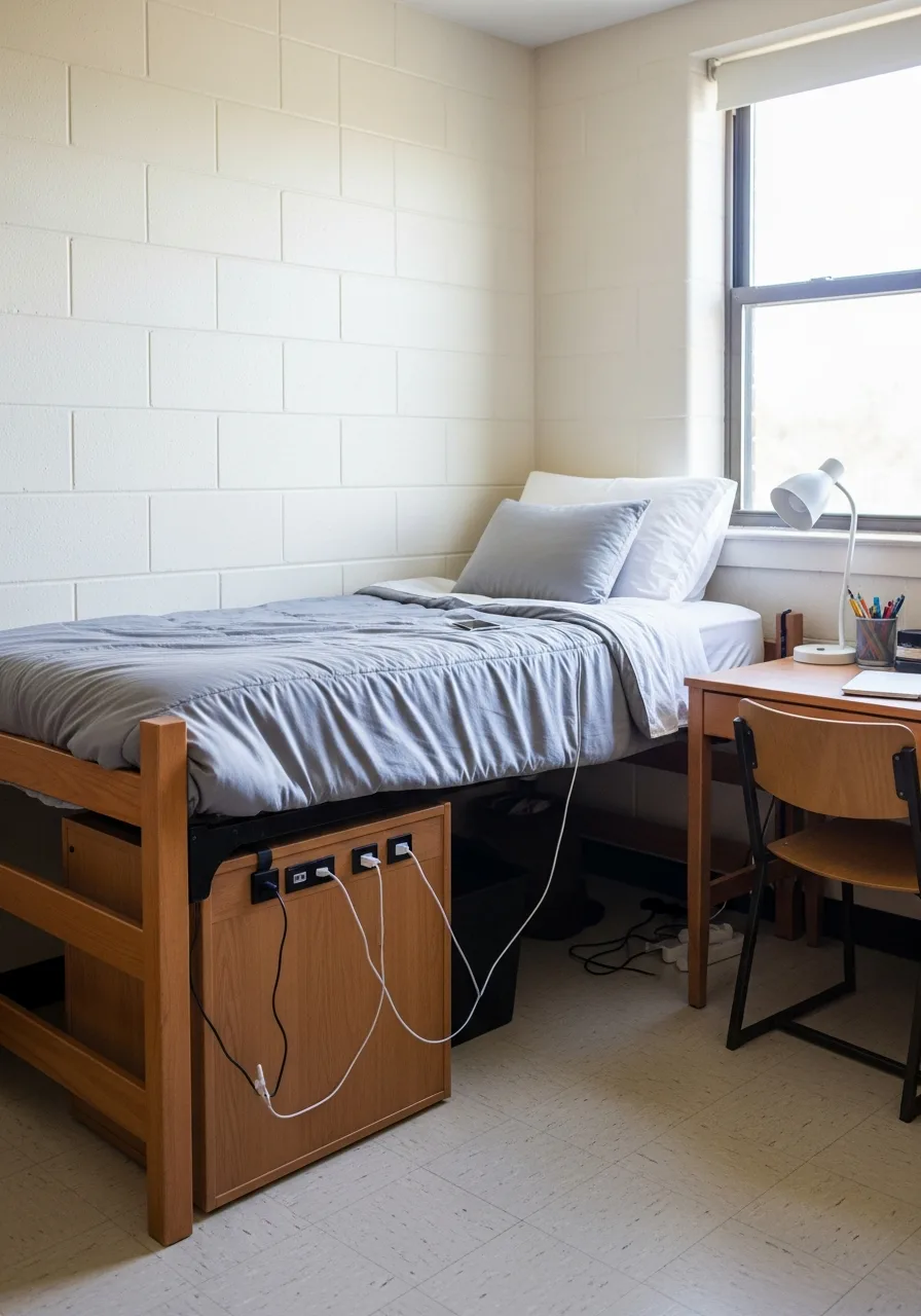 18. Power Outlet Bed Risers
