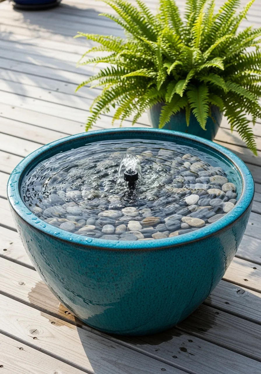 2. Large Ceramic Bowl Fountain