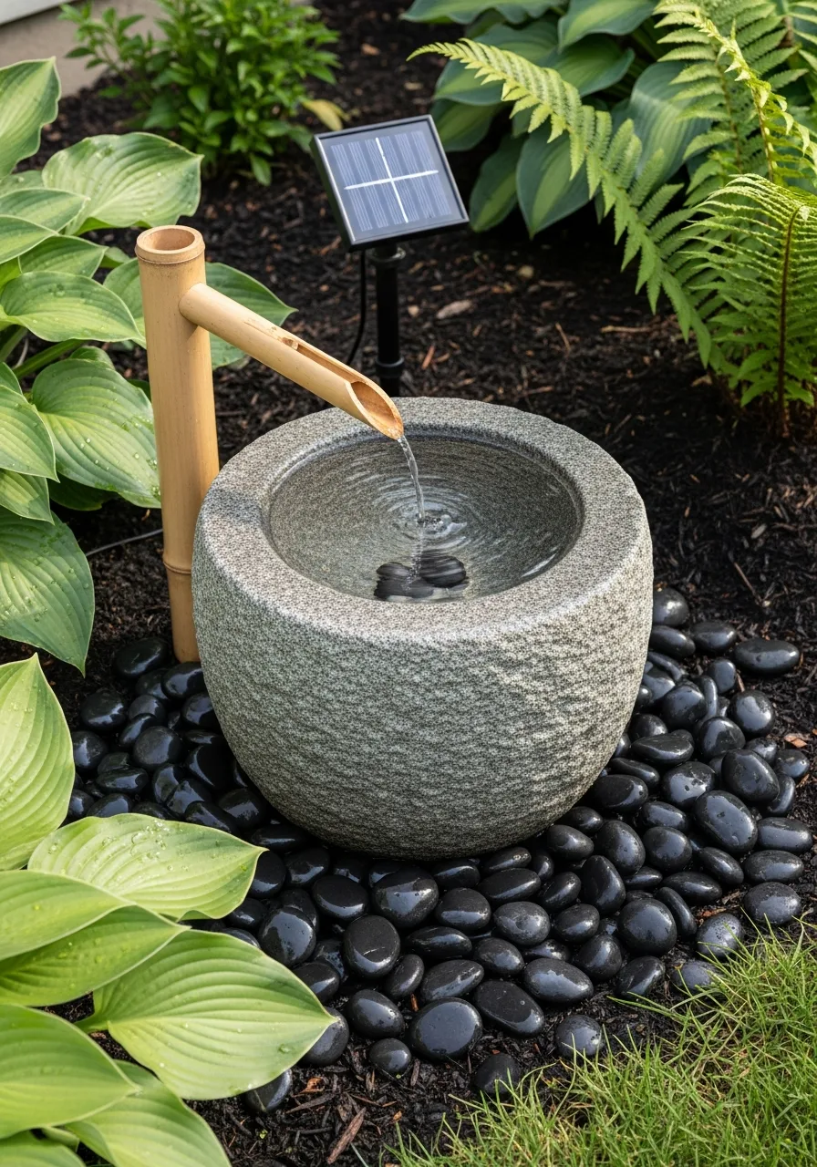 21. Solar Stone Basin Fountain