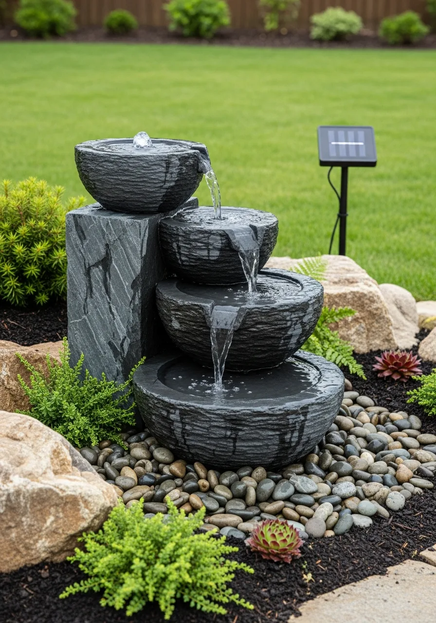 26. Cascading Stone Bowl Fountain