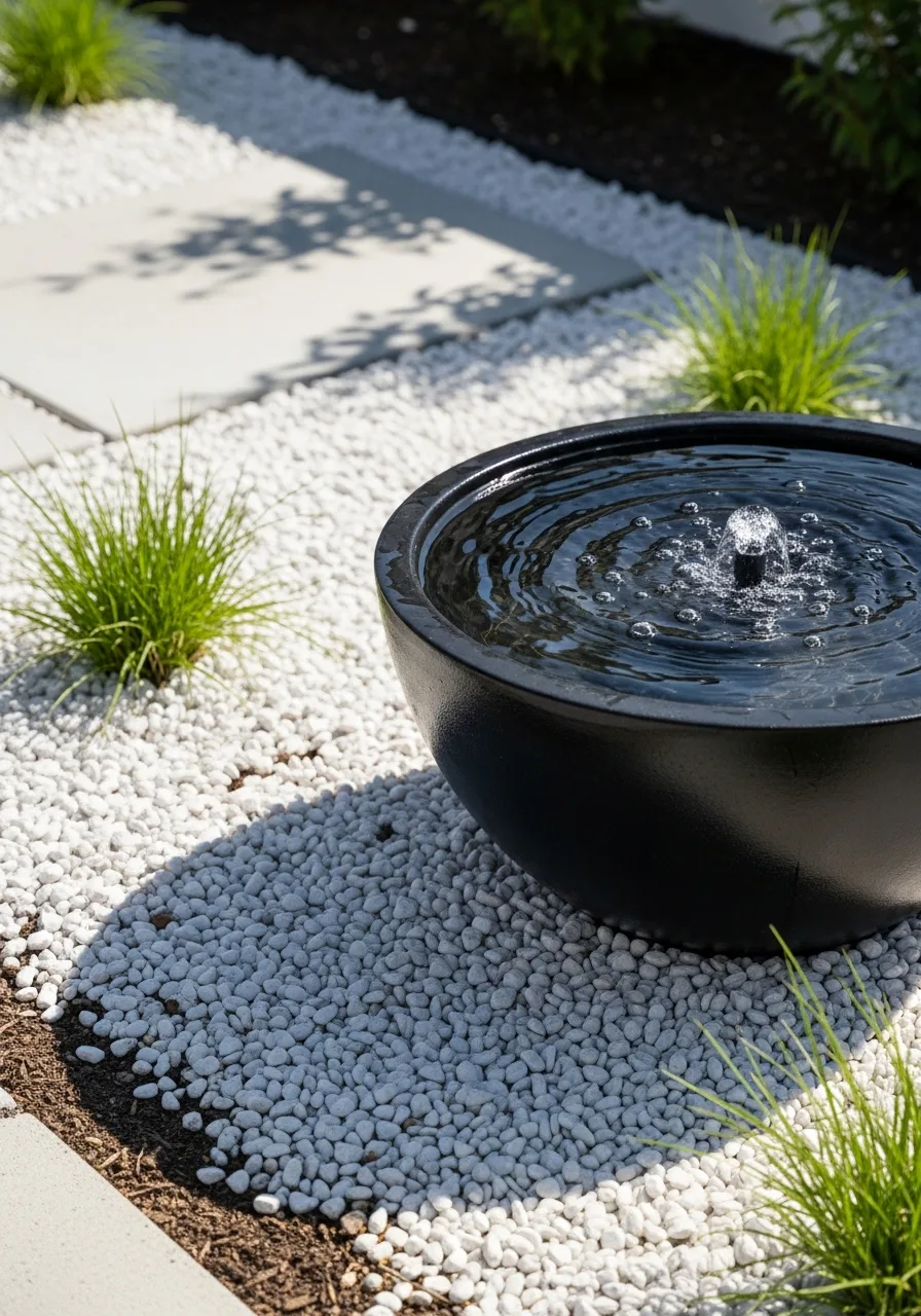3. Modern Black Bowl Fountain