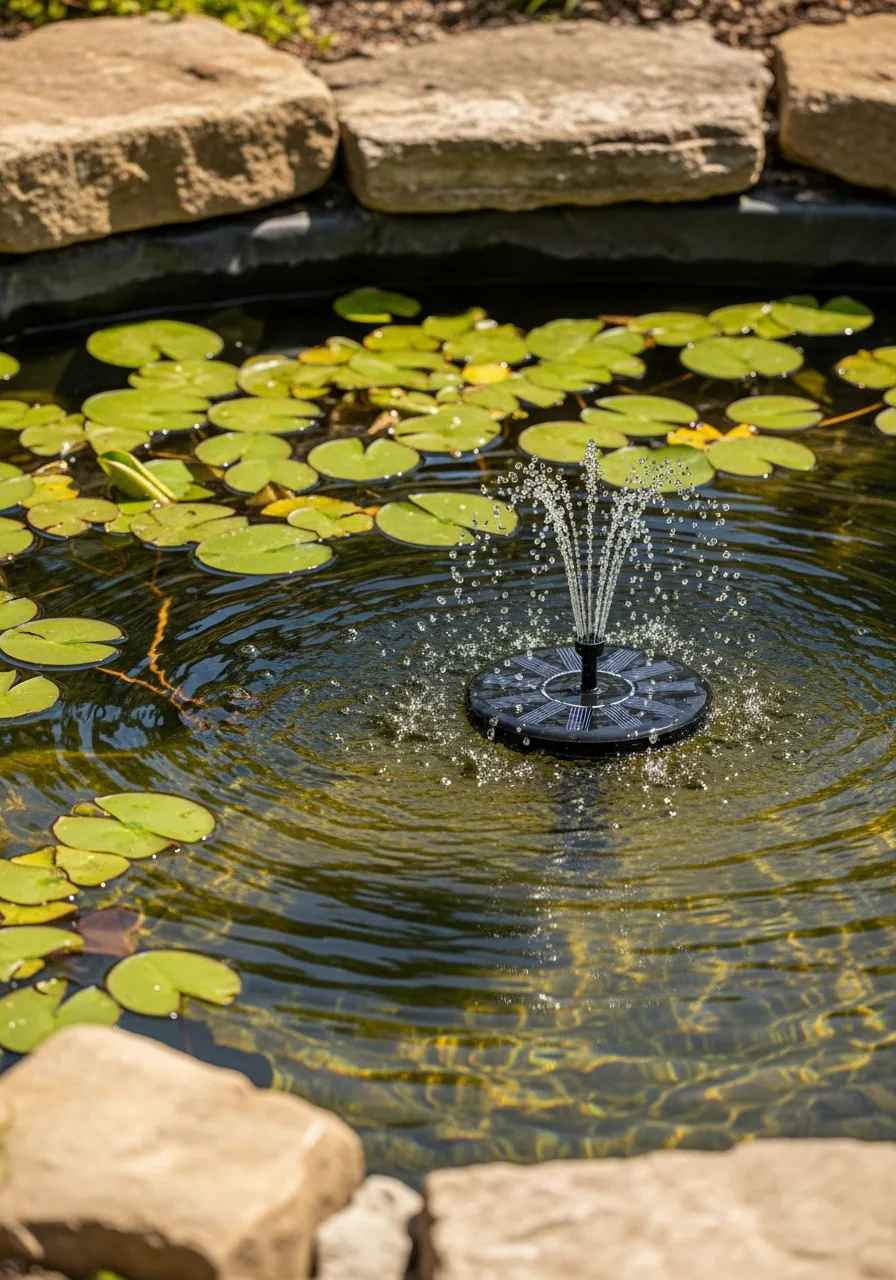 6. Garden Pond Solar Fountain