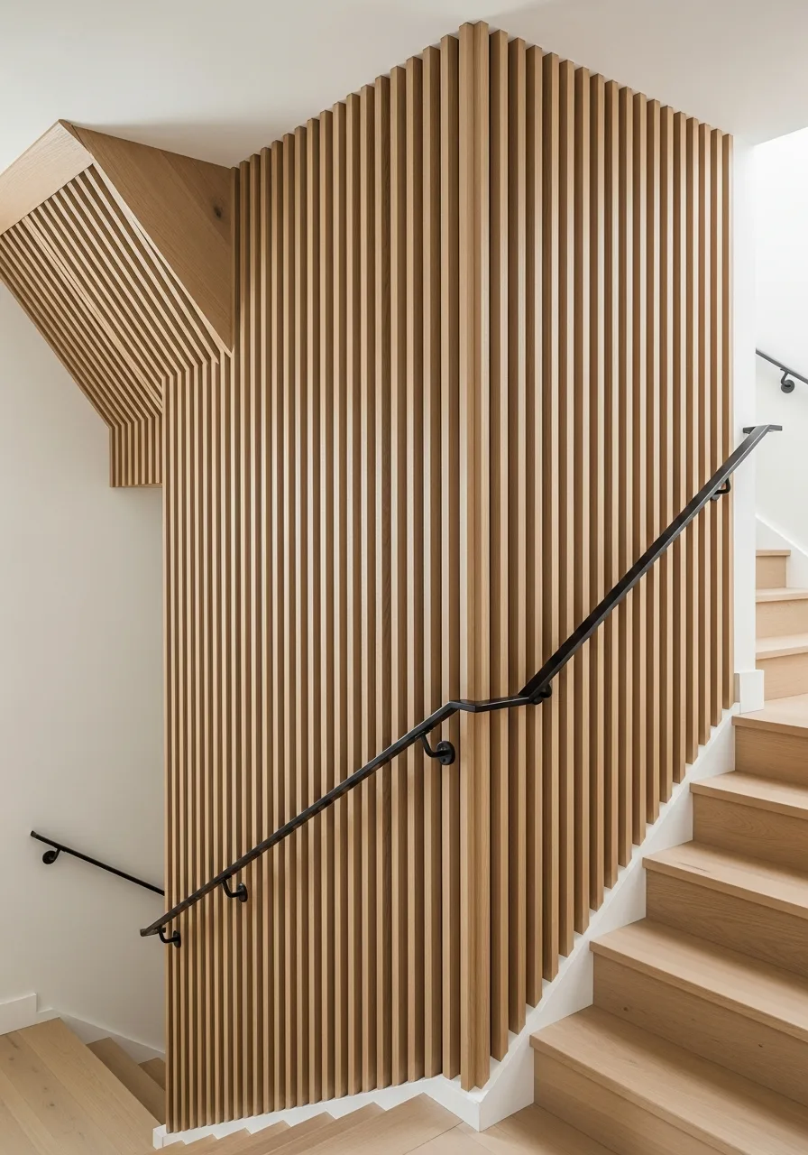 16. Vertical Natural Wood Slats