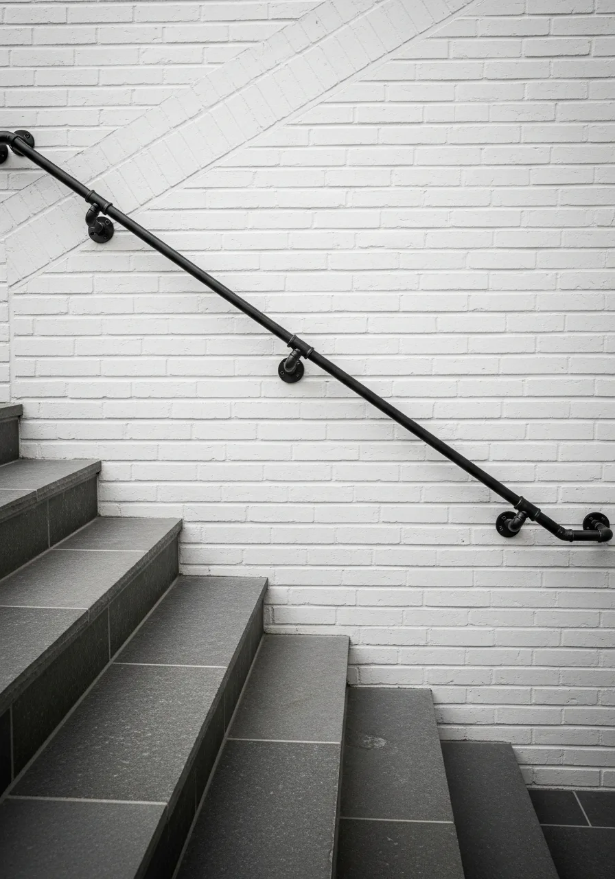 22. Industrial Pipe Railing Accents
