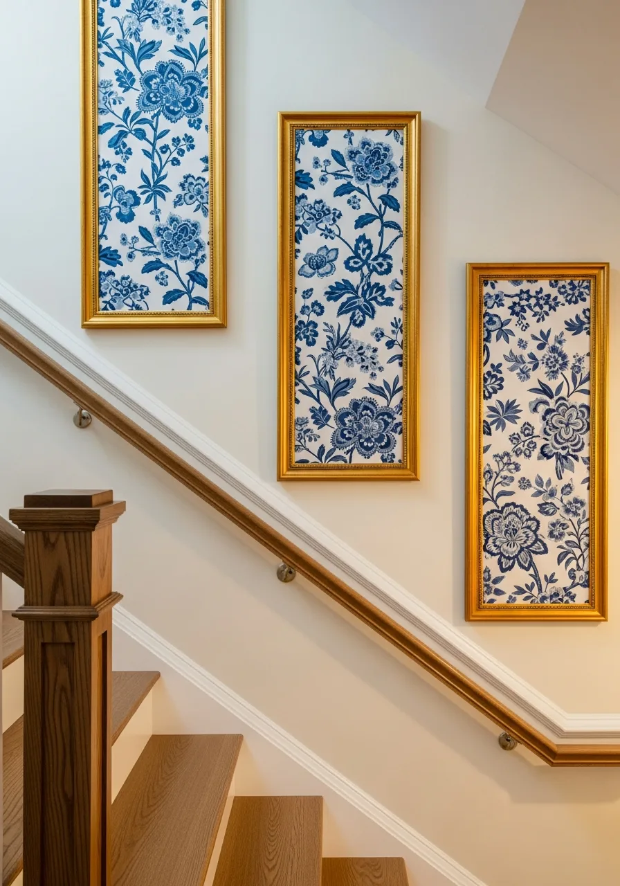 36. Framed Chinoiserie Wallpaper Panels