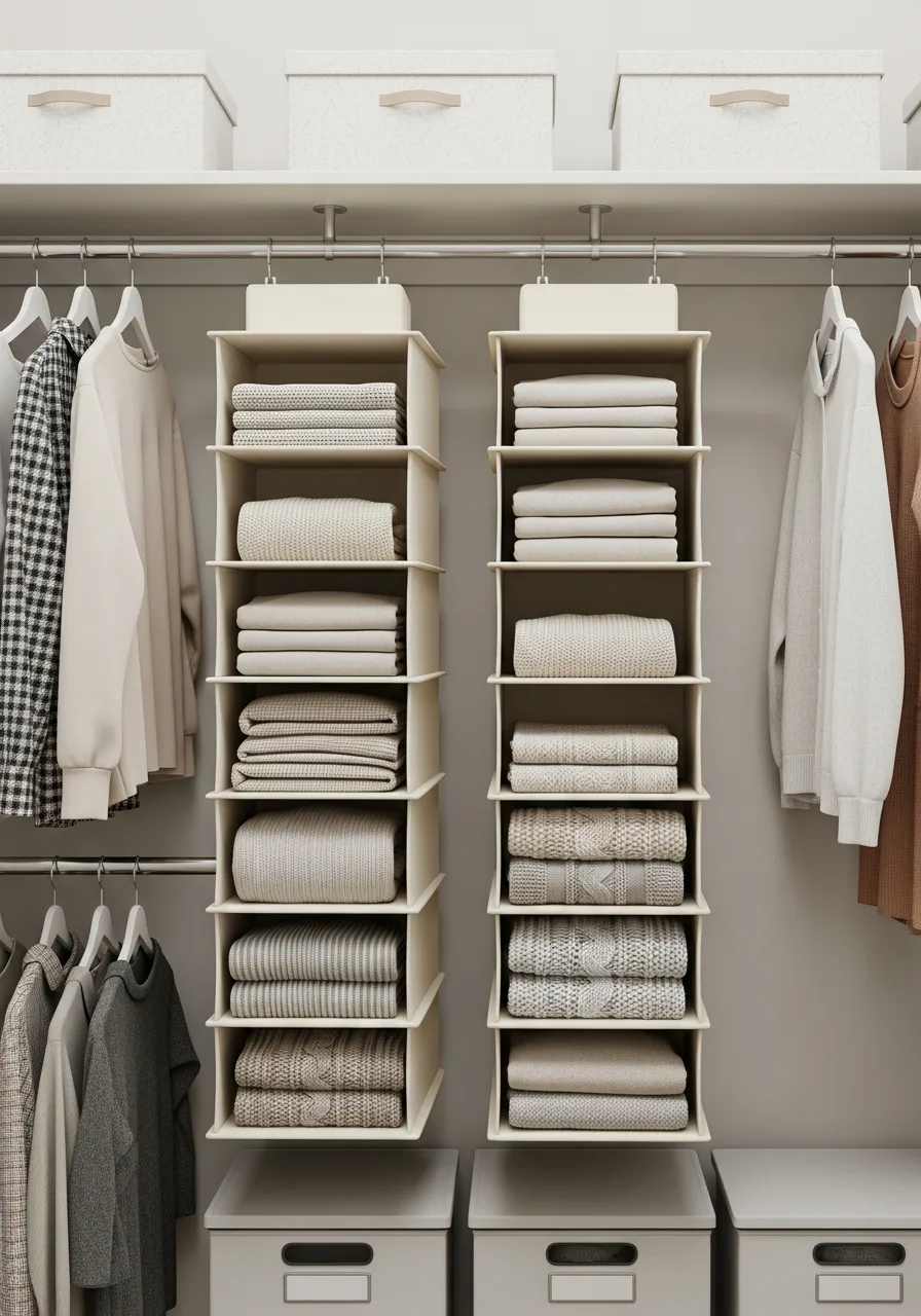 44. Canvas Hanging Shelf Organizers