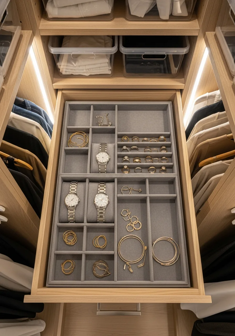 48. Velvet Drawer Organizer Trays